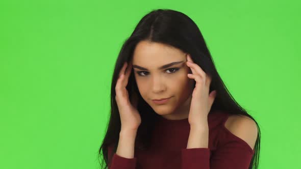 Beautiful Young Woman Having Terrible Headache alt