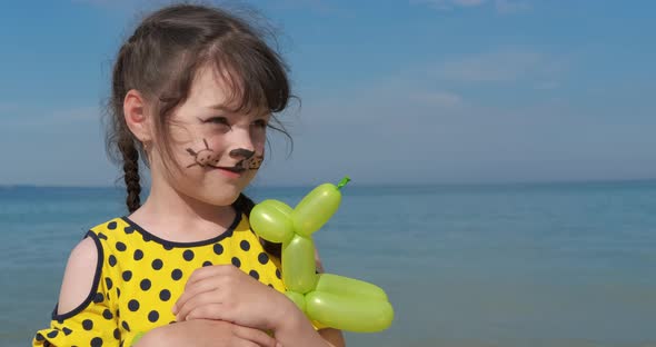 Girl with a Ball Toy alt