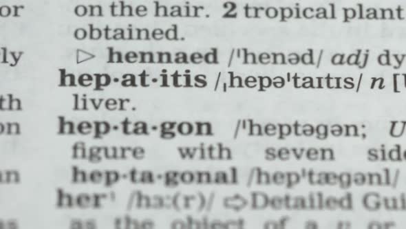 Hepatitis, Word Definition on English Dictionary Page, Severe Disease Awareness alt