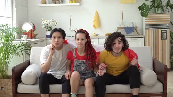 Canadians a Group of Fans of the Canadian National Team Watch Sports or Hockey at Home alt