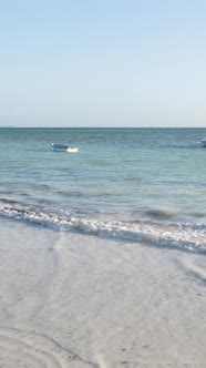 Tanzania  Vertical Video of the Ocean Near the Coast of Zanzibar Slow Motion alt
