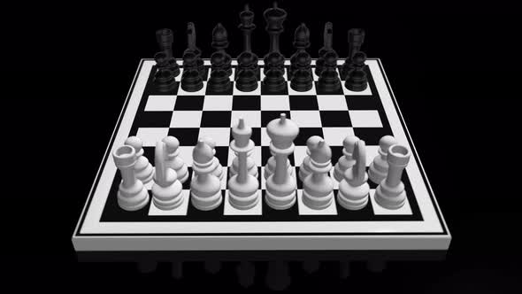 Chessboard Rotates Looped Animation With the Chess Pieces alt