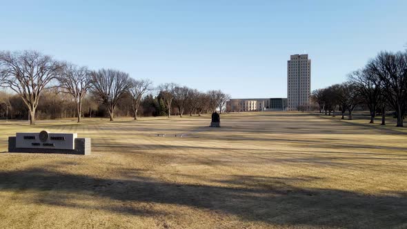 State Capitol of North Dakota on a sunny day in fall