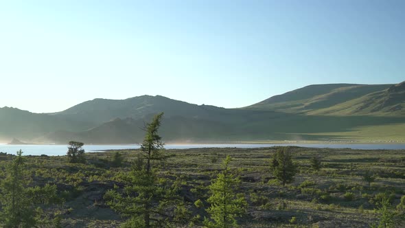 A Lake Among Tree Branches and Rocks alt