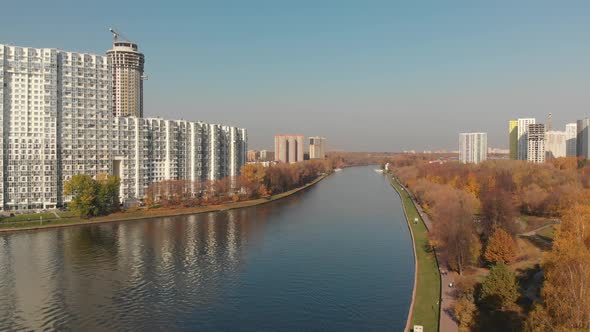 View From Above Moscow Canal in Khimki Russia