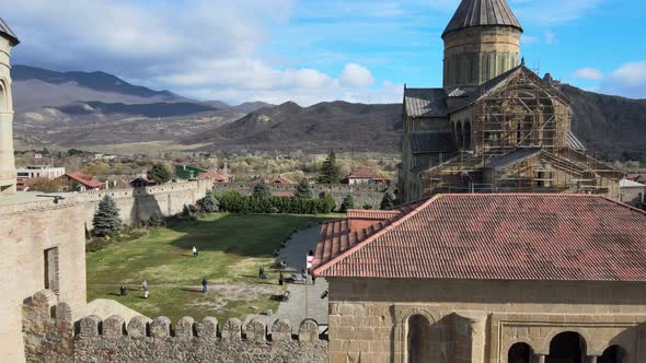 Fortress Wall in Svetitskhoveli Orthodox Complex in Mtskheta Georgia