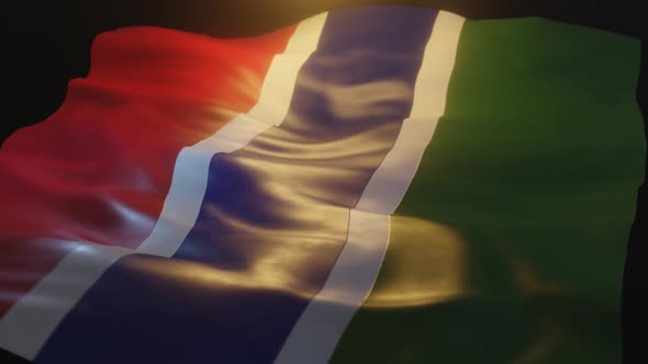 Gambia Flag Low Angle View