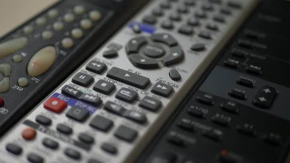 Different TV Remote Controls with Buttons