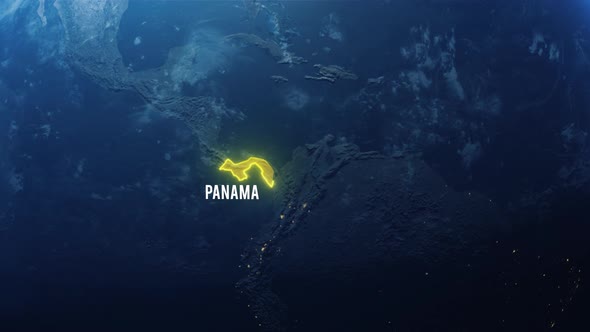 Earh Zoom In Space Panama Country Alpha Output