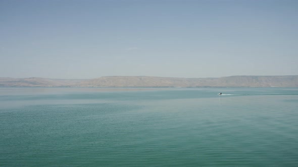 The Sea of Galilee and a jet ski alt