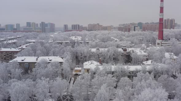 A Winter Cityscape After a Snowfall