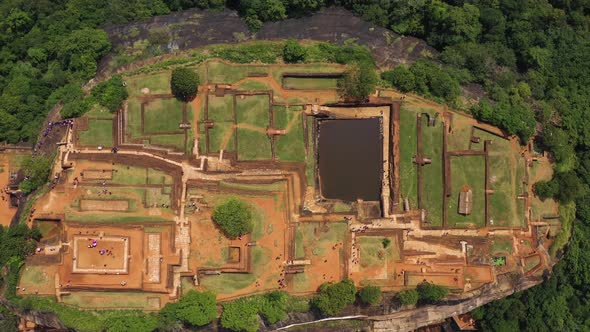 Aerial view of Sigiriya Lion's Rock, Sri Lanka. alt