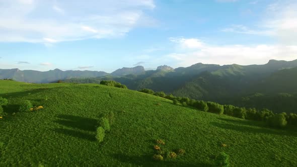 Aerial View Above Mountain Acheshbok In Caucasus alt