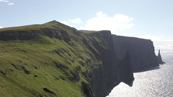 Drone Of Coastline And Rocks Of Suduroy alt