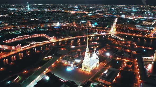 Aerial View of Peter and Paul Fortress, St Petersburg, Russia