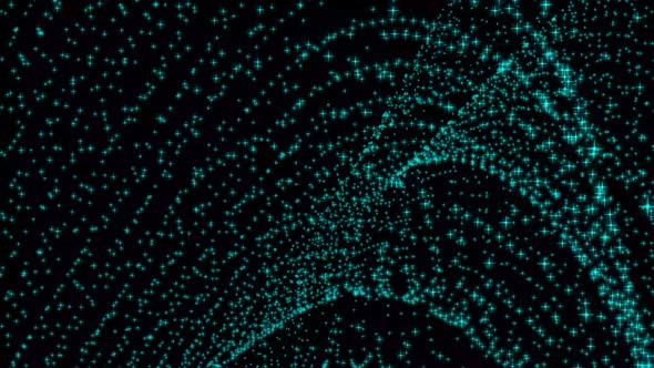 cyan color particle wave background animation. Vd 1096
