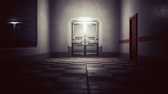 Empty Dark Hospital Laboratory Corridor, Motion Graphics | VideoHive