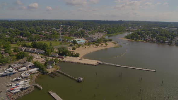 Aerial View of Manhasset Bay Pier and Port Washington Long Island alt