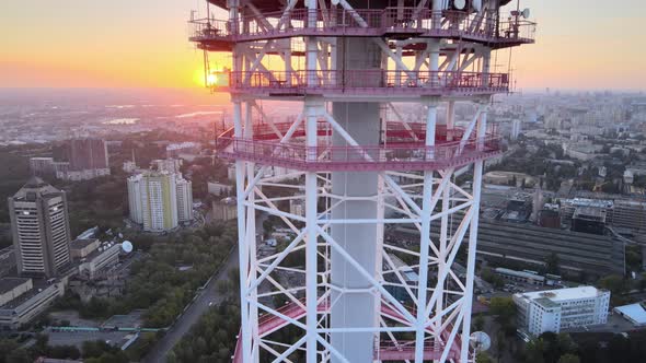 TV Tower in the Morning at Dawn in Kyiv, Ukraine alt