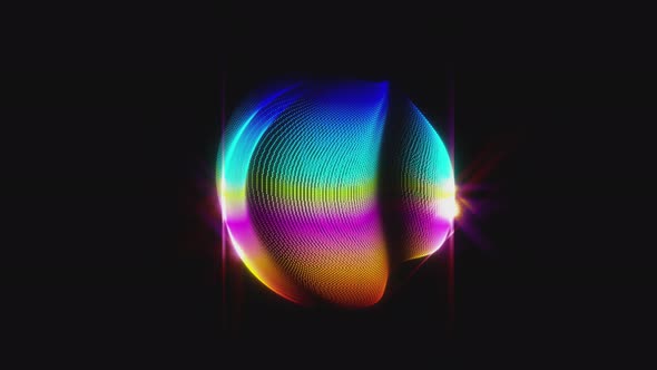 4K Abstract glowing dots sphere