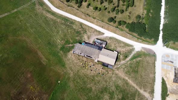 Aerial View of a Wooden Fortress, the Castle in the Park "Kudykina Gora", Lipetsk Region, Russia