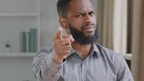 Young African Man HR Manager Head of Department is Outraged By your Work Late or Breaking Rules alt