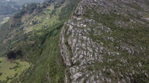 Aerial Shot With Drone View Over The Rocky Farallones In Colombia