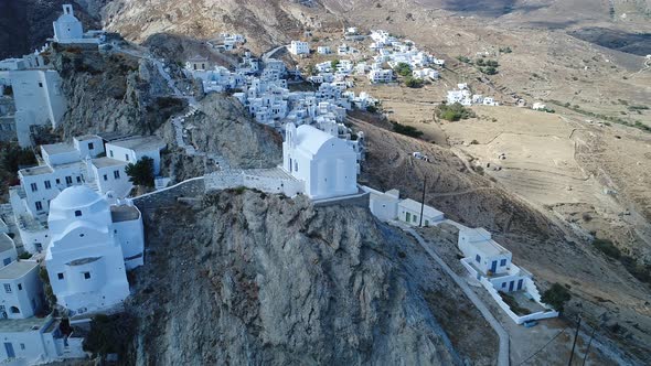 Serifos island in the Cyclades in Greece seen from the sky alt