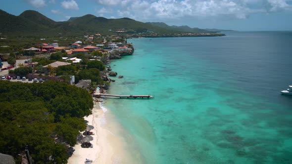 Playa Lagun Beach Cliff Curacao Beautiful Tropical Bay with White Sand and Blue Ocean Curacao alt