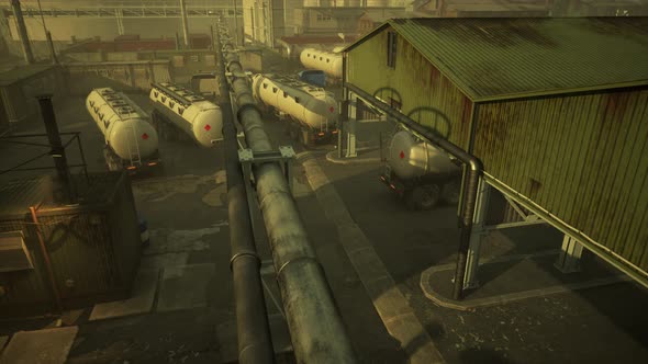 Oil and Gas Industrial Zone with Equipment of Oil Refining alt