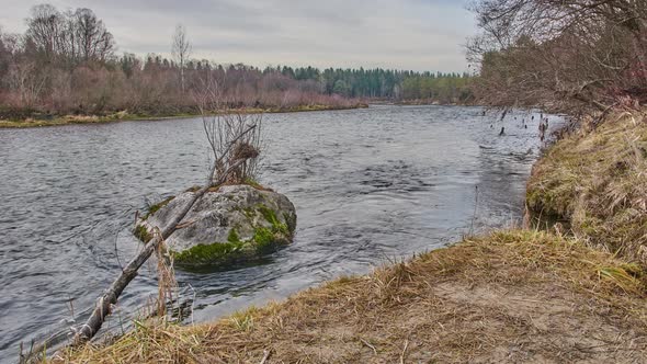 Time lapse of a wild river in Bavaria, Germany. Timelapse of the river Isar in Bavaria, Germany.