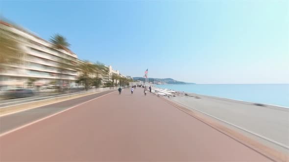 Nice France Timelapse First Person Hyperlapse of the Promenade Des Anglais Boulevard in Nice During