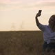 Cute Young Woman Taking a Selfie in the Field - VideoHive Item for Sale
