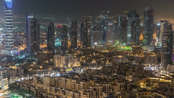 Dubai Downtown Night Timelapse alt