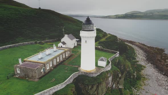 Campbeltown Lighthouse Aerial Bird's-eye View alt