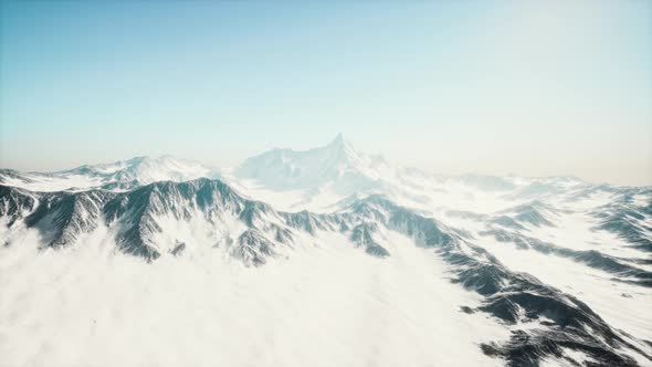 Panoramic View of the Ski Slope with the Mountains alt