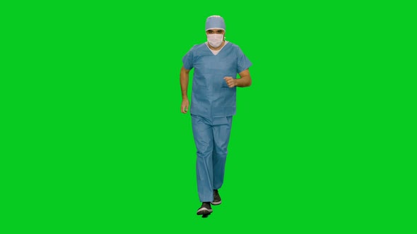 Surgeon In Mask Rushes To Provide Urgent Medical Care 