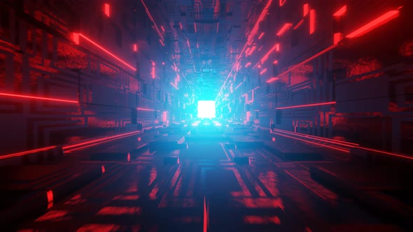 Abstract Futuristic Sci-Fi Background, Modern Technology Tunnel With ...