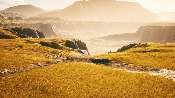 Landscape in the Mountains and Highlands in Nepal alt