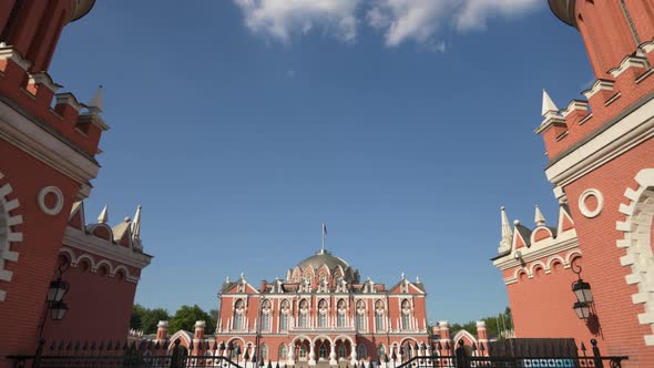 The Famous Historical Petrovsky Travel Palace in Moscow