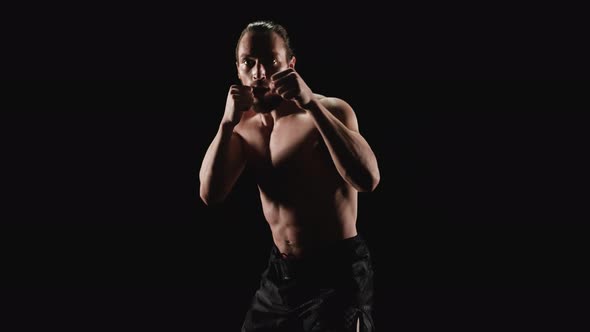 Muscular Man Practicing Shadow Boxing, Stock Footage | VideoHive