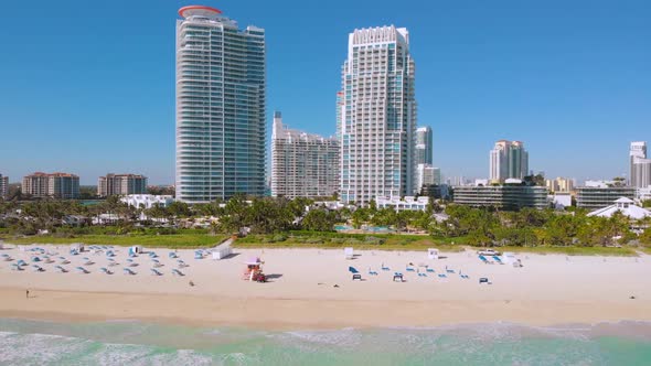 Aerial View South Pointe Beach, Miami, Florida,