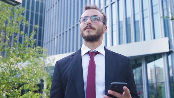 Confident businessman. alt