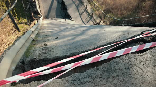 Flood Damaged Closed Highway Road Bridge alt