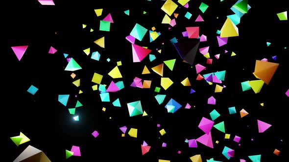 Cloud of Pyramids Flashing Neon Light Randomly alt