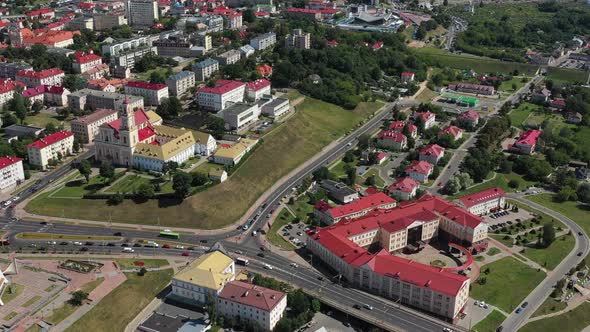 Top View of the City Center of Grodno Belarus