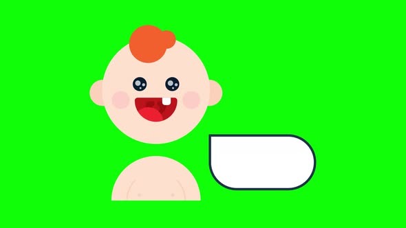 Animated Baby face with Dialogue box.