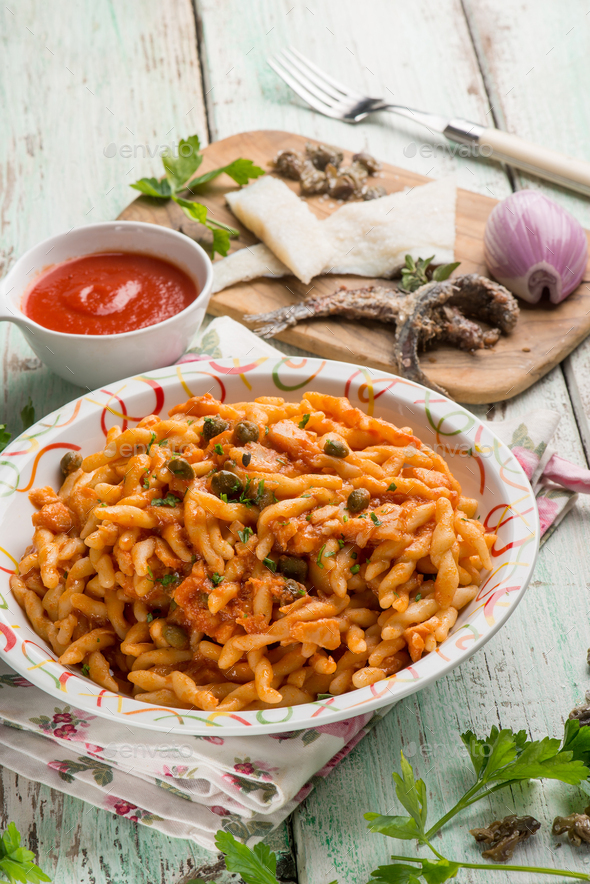 trofie pasta with cod fish ragout Stock Photo by MarcoMayer | PhotoDune
