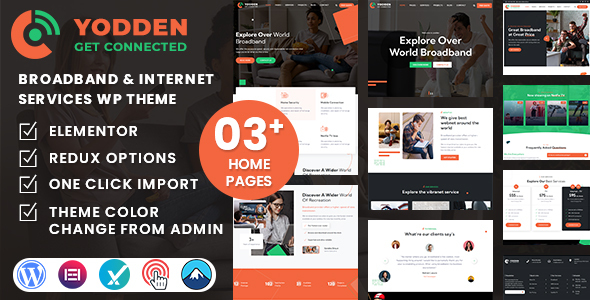 Yodden – Broadband & Internet Services WordPress Theme