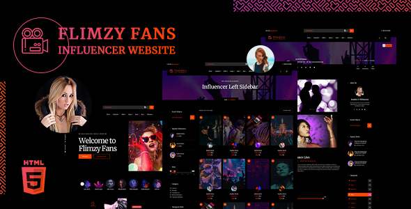 Special Flimzyfans Influencer Hub HTML5 Template